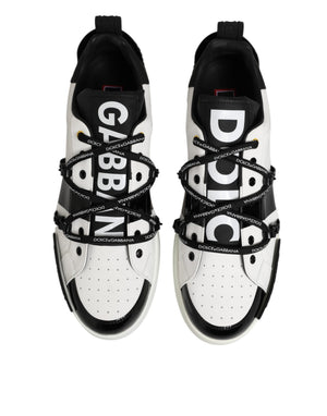 Weiß Leder Logo Portofino Turnschuhe Schuhe