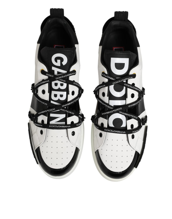 Weiß Leder Logo Portofino Turnschuhe Schuhe