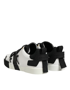 Weiß Leder Logo Portofino Turnschuhe Schuhe