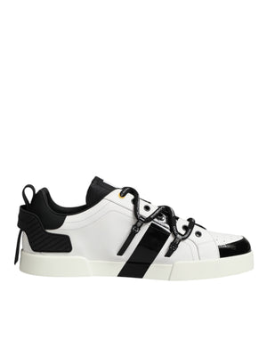 Weiß Leder Logo Portofino Turnschuhe Schuhe