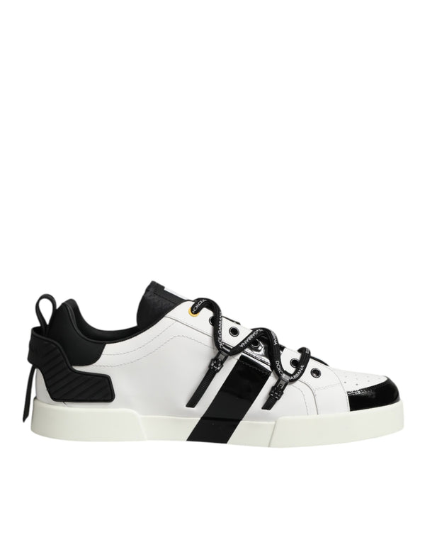 Weiß Leder Logo Portofino Turnschuhe Schuhe
