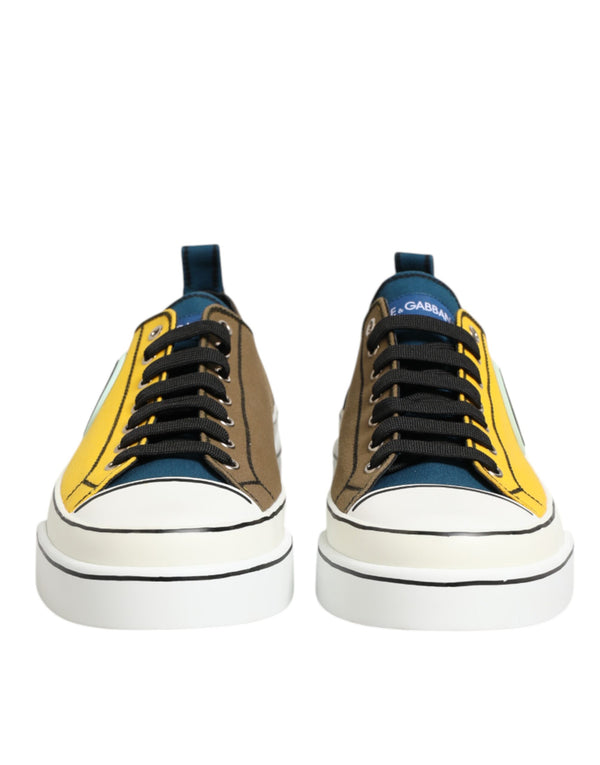 Multicolor Baumwolle Logo Low Top Sneakers Schuhe