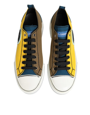 Multicolor Baumwolle Logo Low Top Sneakers Schuhe