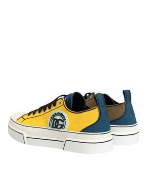 Multicolor Baumwolle Logo Low Top Sneakers Schuhe