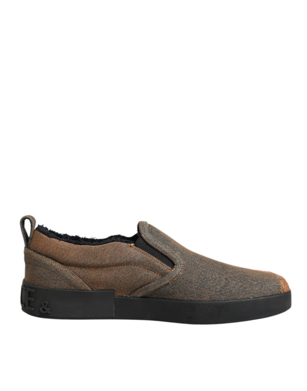 Braun Baumwolle Low Top Slip On Turnschuhe Schuhe
