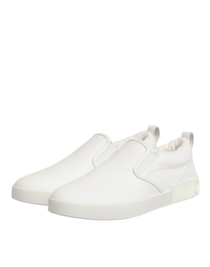 Weiß Leder Low Top Slip On Turnschuhe Schuhe