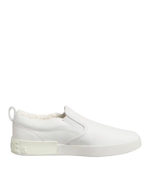 Weiß Leder Low Top Slip On Turnschuhe Schuhe