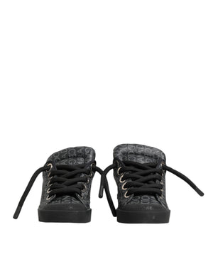 Schwarz Baumwolle Denim Logo Low Top Sneakers Schuhe