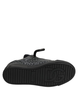 Schwarz Baumwolle Denim Logo Low Top Sneakers Schuhe