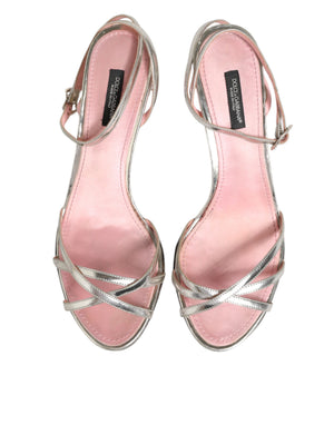 Rosa verschönerte Leder Sandalen mit Kugelabsatz Schuhe