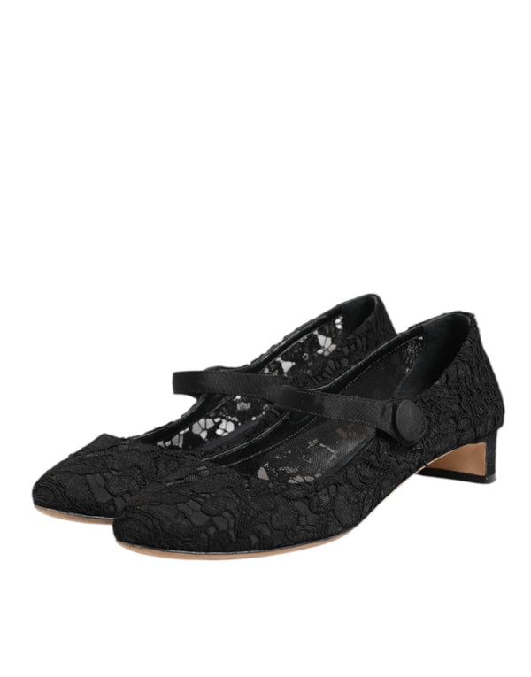 Schwarz Vally Taormina Floral Spitze Pumps Schuhe