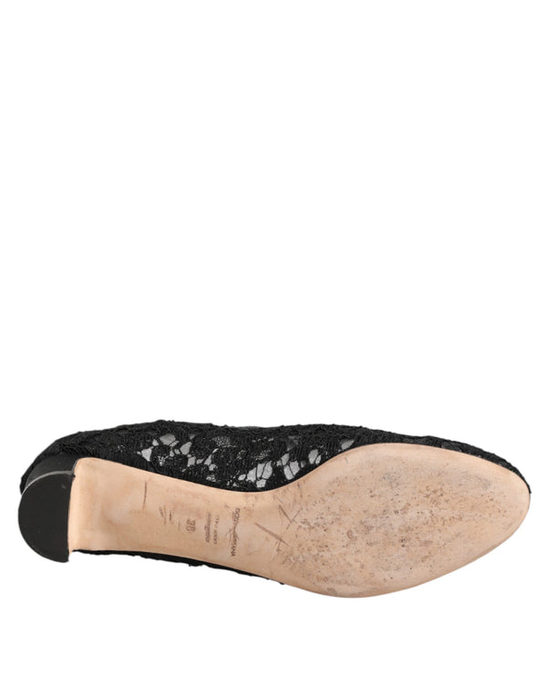 Schwarz Vally Taormina Floral Spitze Pumps Schuhe