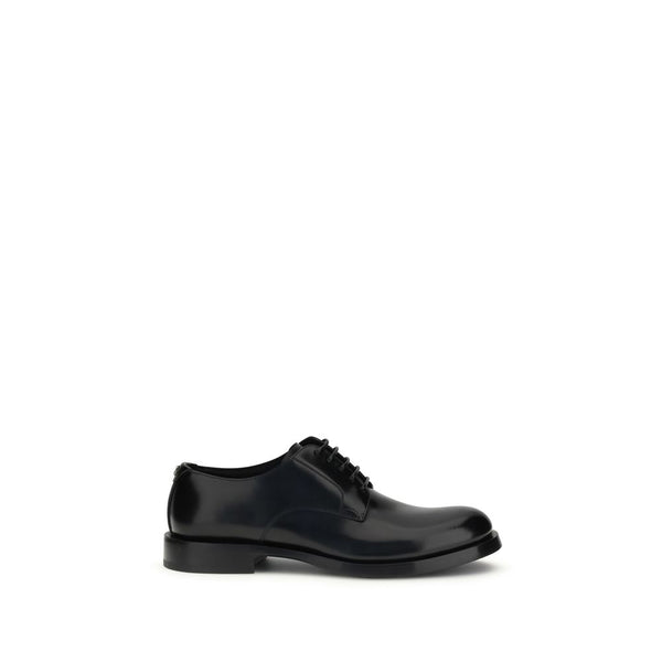 Schwarze Kalbshaut Bos Taurus Oxford- und Derby-Schuhe