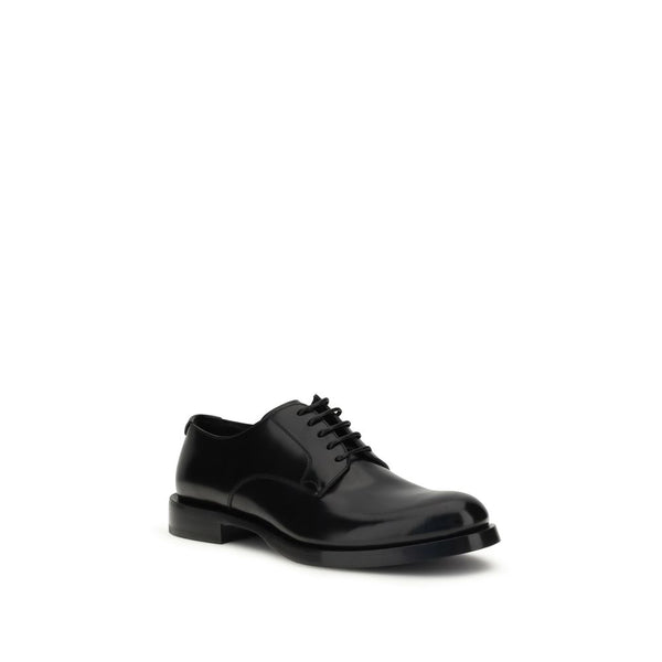 Schwarze Kalbshaut Bos Taurus Oxford- und Derby-Schuhe
