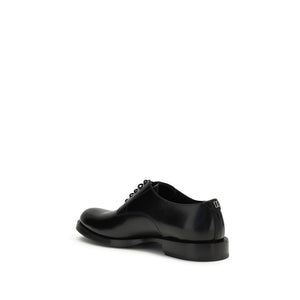 Schwarze Kalbshaut Bos Taurus Oxford- und Derby-Schuhe