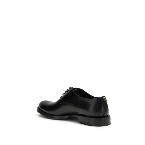 Schwarze Kalbshaut Bos Taurus Oxford- und Derby-Schuhe