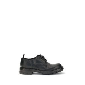 Schwarze Kalbshaut Bos Taurus Oxford- und Derby-Schuhe
