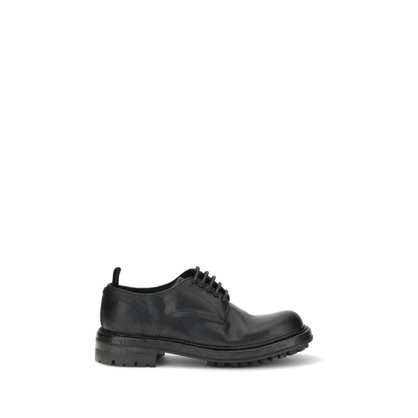 Schwarze Kalbshaut Bos Taurus Oxford- und Derby-Schuhe