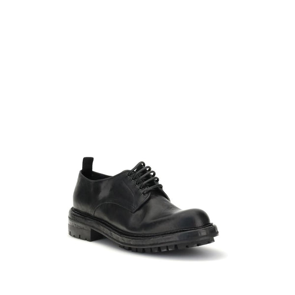Schwarze Kalbshaut Bos Taurus Oxford- und Derby-Schuhe