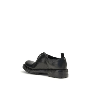 Schwarze Kalbshaut Bos Taurus Oxford- und Derby-Schuhe