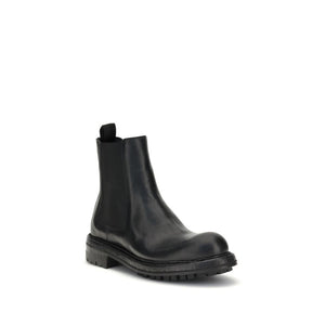 Schwarze Kalbshaut-Stiefeletten im Chelsea-Stil aus Bos Taurus-Leder