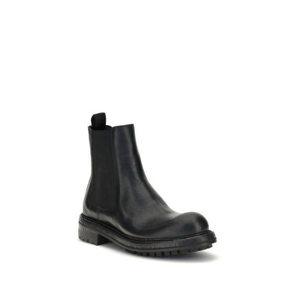 Schwarze Kalbshaut-Stiefeletten im Chelsea-Stil aus Bos Taurus-Leder