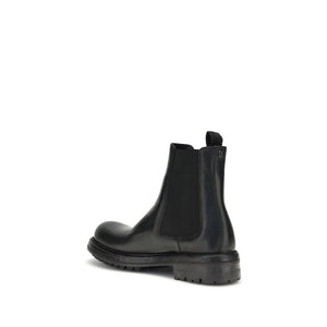 Schwarze Kalbshaut-Stiefeletten im Chelsea-Stil aus Bos Taurus-Leder