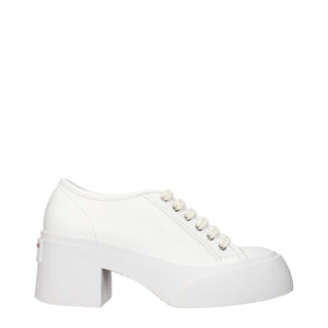 Weiße Leder Plateau Turnschuhe
