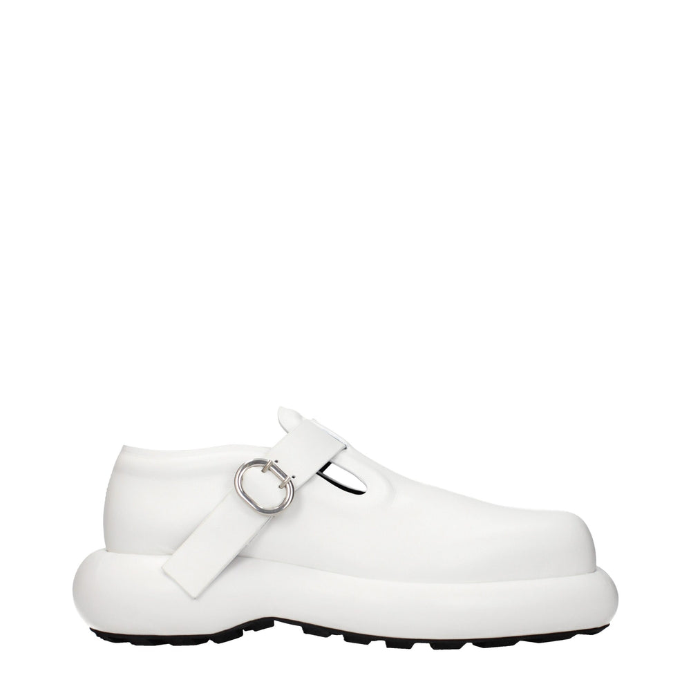 Weiße Leder Slipper