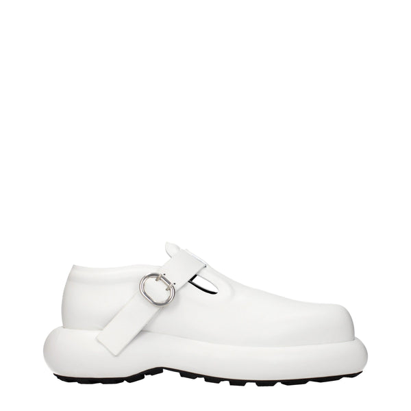 Weiße Leder Slipper