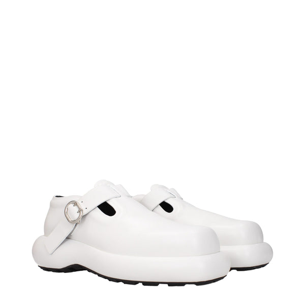 Weiße Leder Slipper