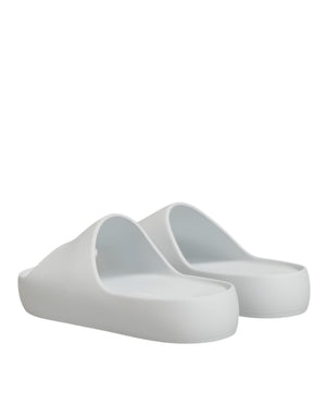 Weiße Logo-Rutschsandalen Männer Strandbekleidung Schuhe