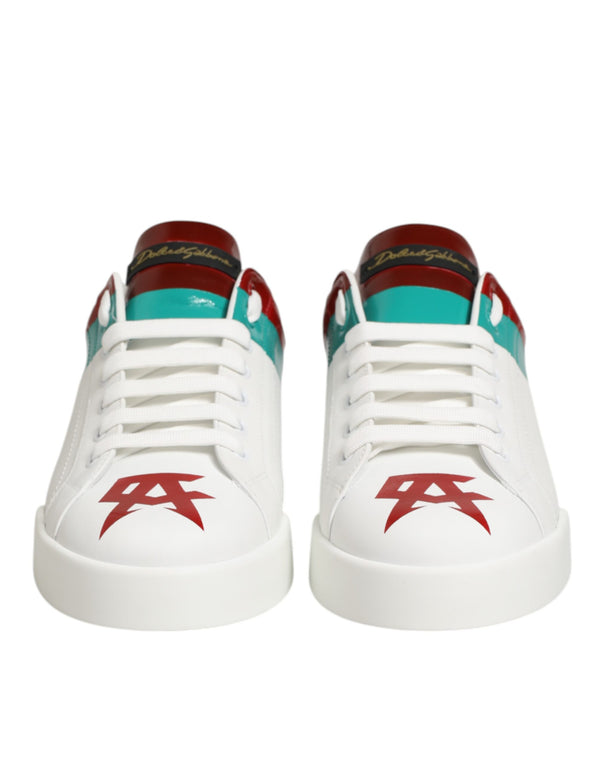 Multicolor Leder Logo Low Top Sneakers Schuhe