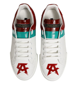 Multicolor Leder Logo Low Top Sneakers Schuhe