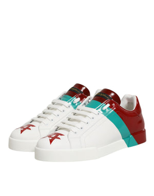 Multicolor Leder Logo Low Top Sneakers Schuhe