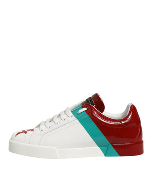 Multicolor Leder Logo Low Top Sneakers Schuhe