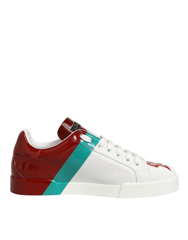 Multicolor Leder Logo Low Top Sneakers Schuhe