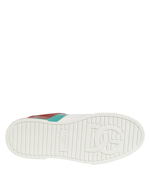 Multicolor Leder Logo Low Top Sneakers Schuhe