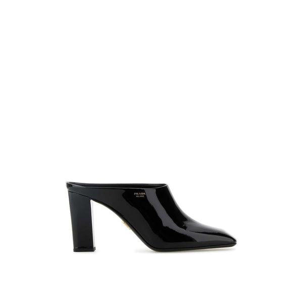 Schwarze Maultier-Schuhe aus Kalbsleder