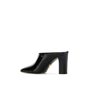 Schwarze Maultier-Schuhe aus Kalbsleder