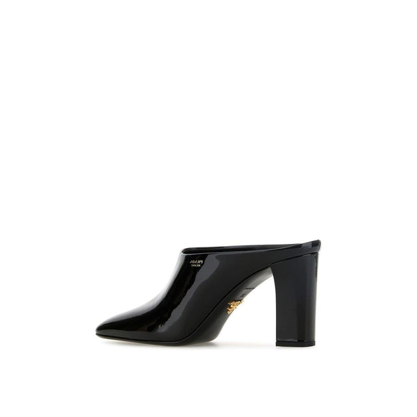 Schwarze Maultier-Schuhe aus Kalbsleder