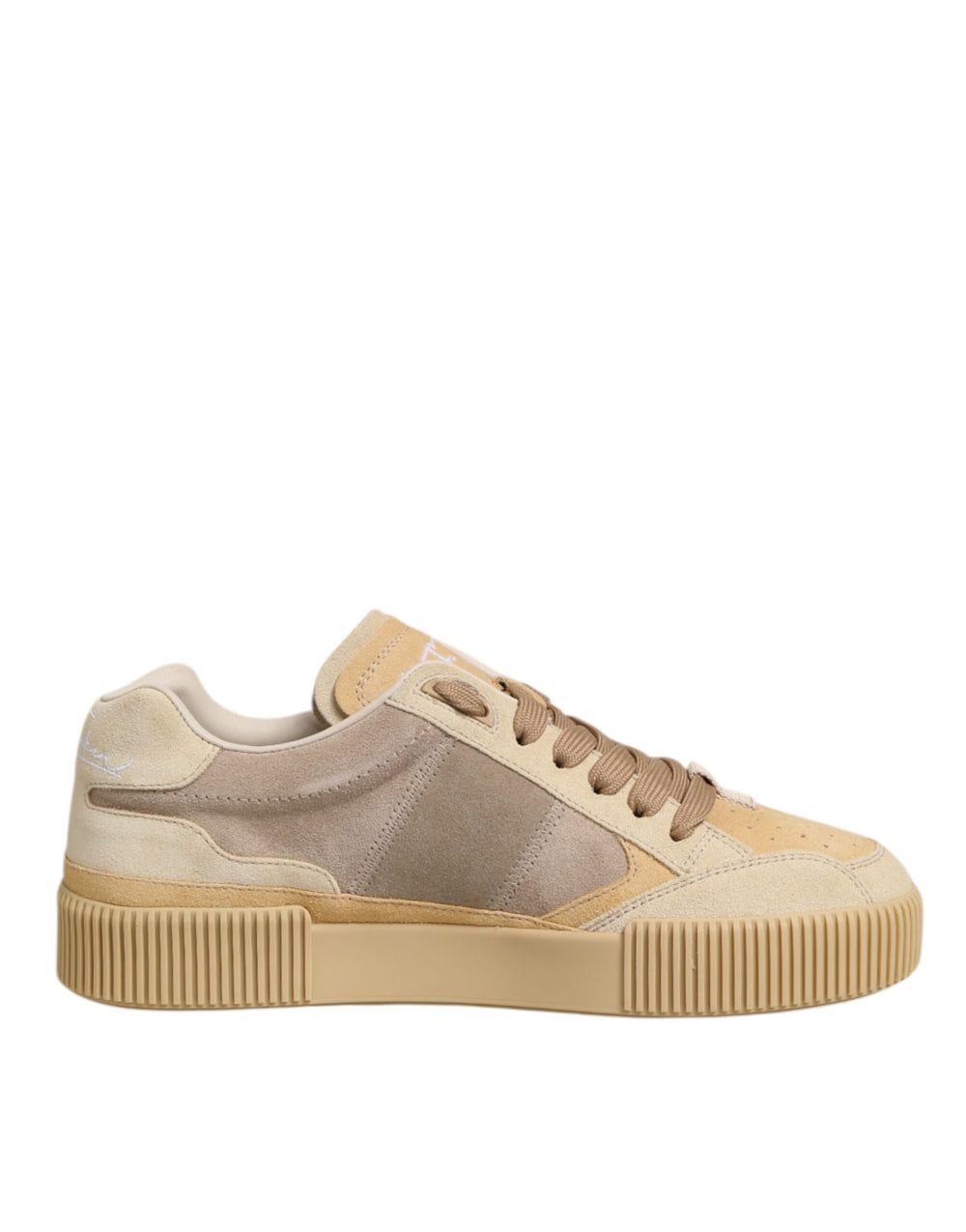 Beige Leder Miami Low Top Sneakers Männer Schuhe