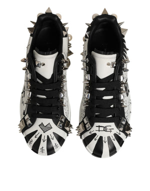 Schwarz Weiß Nieten Low Top Sneakers Schuhe