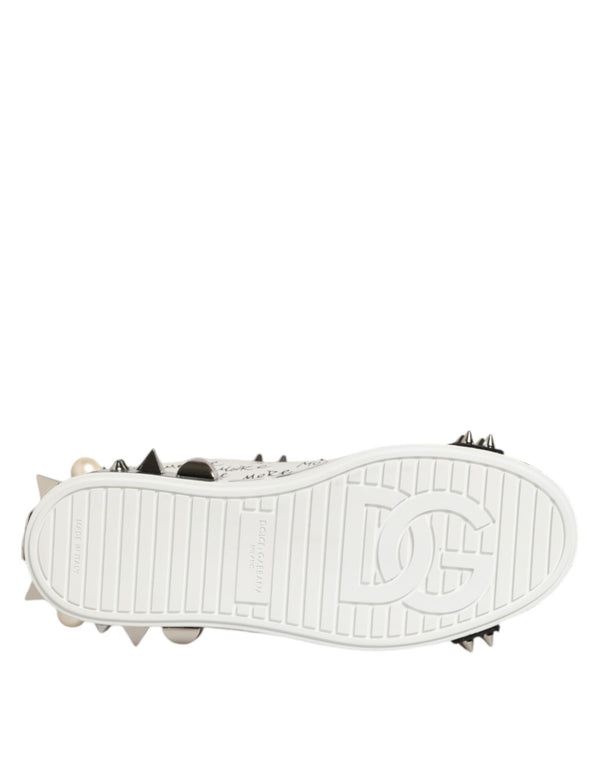 Schwarz Weiß Nieten Low Top Sneakers Schuhe