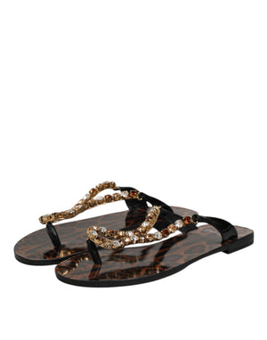 Schwarz Kristalle Flats Sandalen Beachwear Schuhe