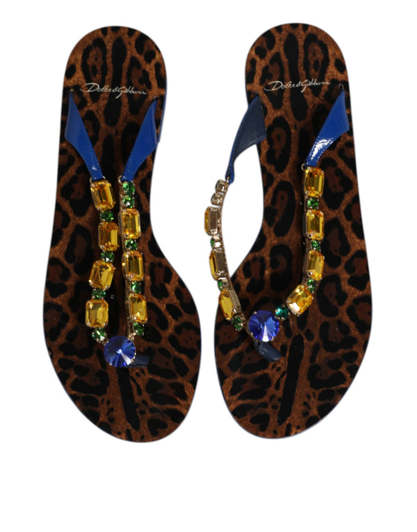 Blau Kristalle Flats Sandalen Beachwear Schuhe