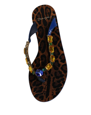 Blau Kristalle Flats Sandalen Beachwear Schuhe