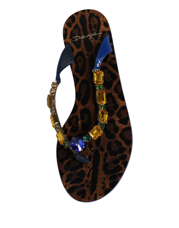 Blau Kristalle Flats Sandalen Beachwear Schuhe