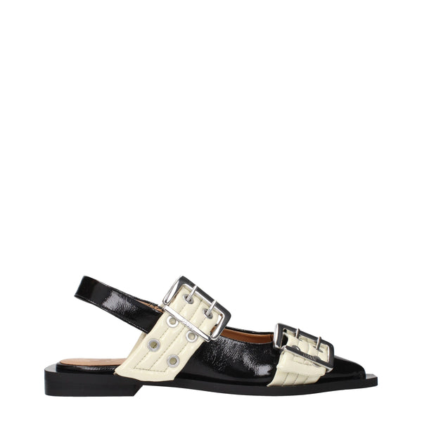 Flache Sandalen aus schwarzem Polyethylen