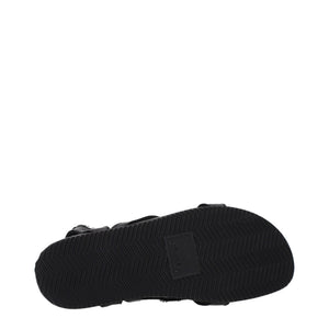 Flache Ledersandalen in Schwarz